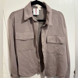 Happily Grey Sweat Set Button Up| size large